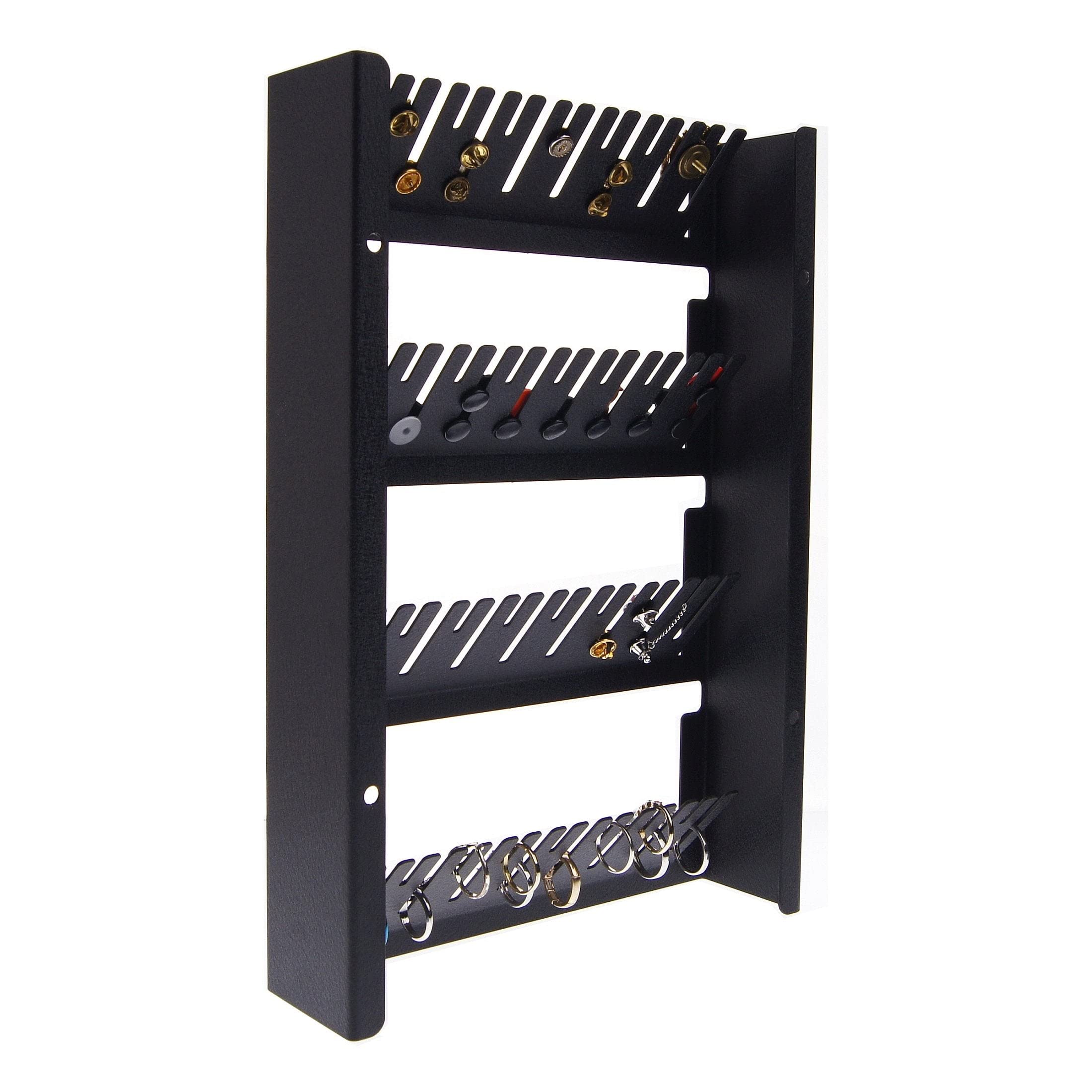 Angelynn's Large Wall Mounted Statement Ring Holder & Cufflink Organizer - Jaymes Black Jewelry Display for Closet Organization | Perfect for Bedroom, Bathroom & Gift Giving