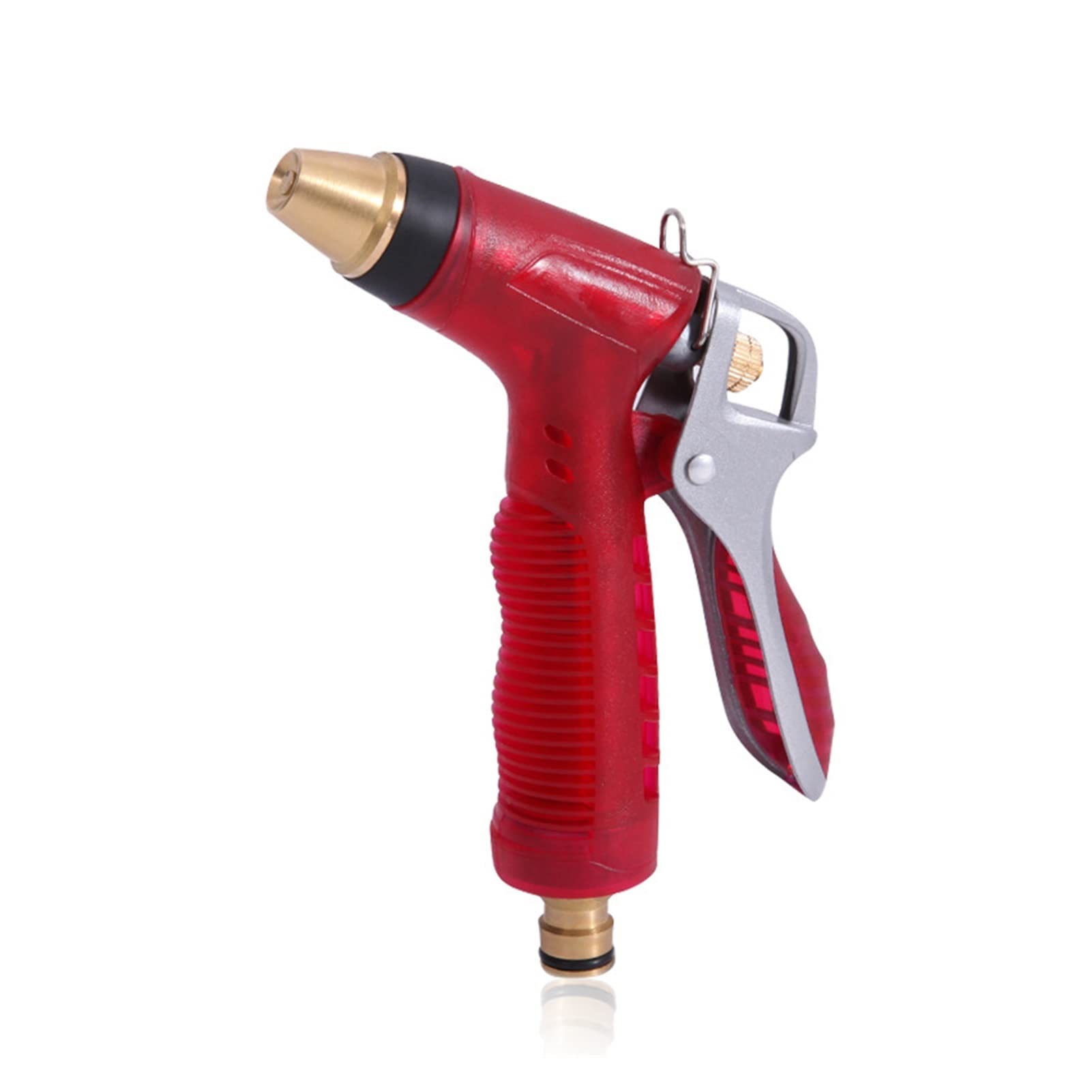 **High Pressure Garden Hose Nozzle - Pure Copper Adjustable Water Spray Gun for Plants, Lawns & Car Washing - Durable Outdoor Watering Tool (Red) - Perfect for Gardening, Cleaning & Car Detailing**