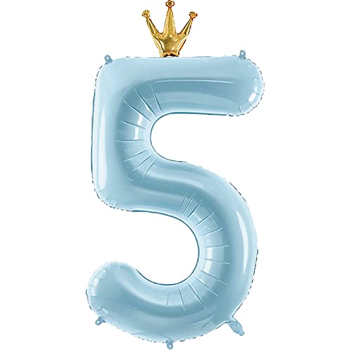 Number 5 With Crown Balloon