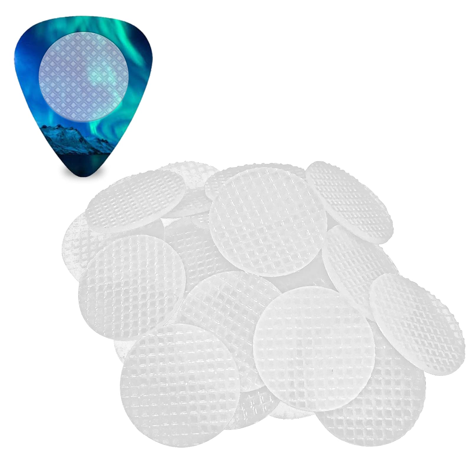 Birllaid Guitar Pick Grips - Self-Adhesive Non-Slip Picks Holder (30 Pack) for Secure Playing | Perfect for Acoustic & Electric Guitar Practice, Live Performances & Beginners