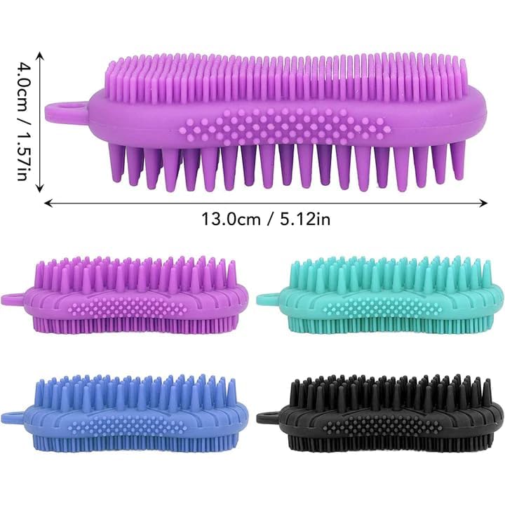ATHA 3-in-1 Silicone Body Scrubber, Exfoliating Bath Brush & Shower Scrub for Deep Cleansing - Soft Bristles, Gentle Skin Exfoliation, Durable & Hygienic - Perfect for Spa, Home Bath & Shower (Multicolor, Pack of 1)