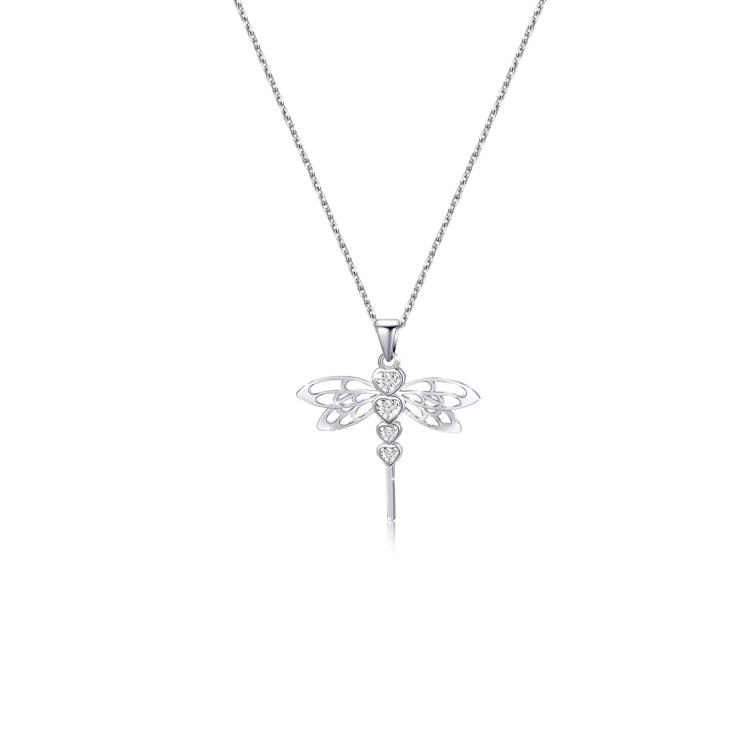Bobauna Rhinestone Dragonfly Pendant Necklace - Elegant Nature Insect Jewelry for Women & Teens | Perfect Gift for Birthday, Anniversary & Everyday Wear