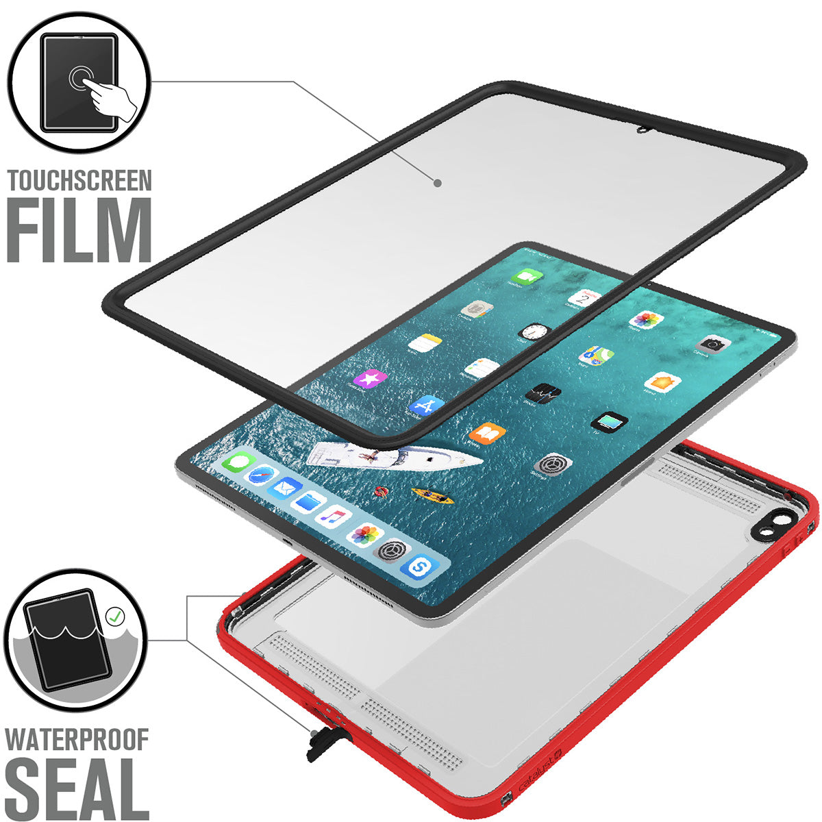 iPad Pro 3rd Generation 12.9-inch Waterproof Protective Case - Shockproof Cover for Swimming, Beach & Outdoor Activities