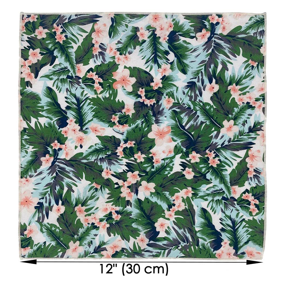 Premium Kebocis Men's Floral Pocket Square Handkerchief - Elegant Silk Accessory for Suits, Weddings & Formal Events - Stylish Gentleman's Fashion Gift