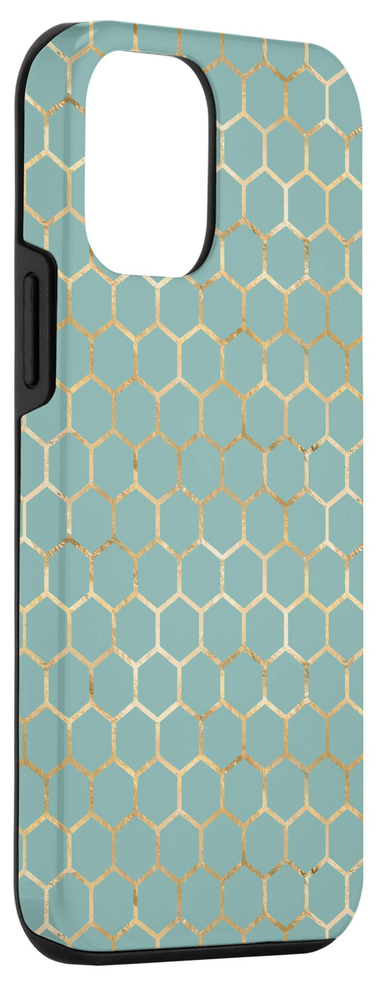 iPhone 12 Mini Case with Honeycomb Pattern - Light Green Protective Phone Cover for Everyday Use & Outdoor Activities
