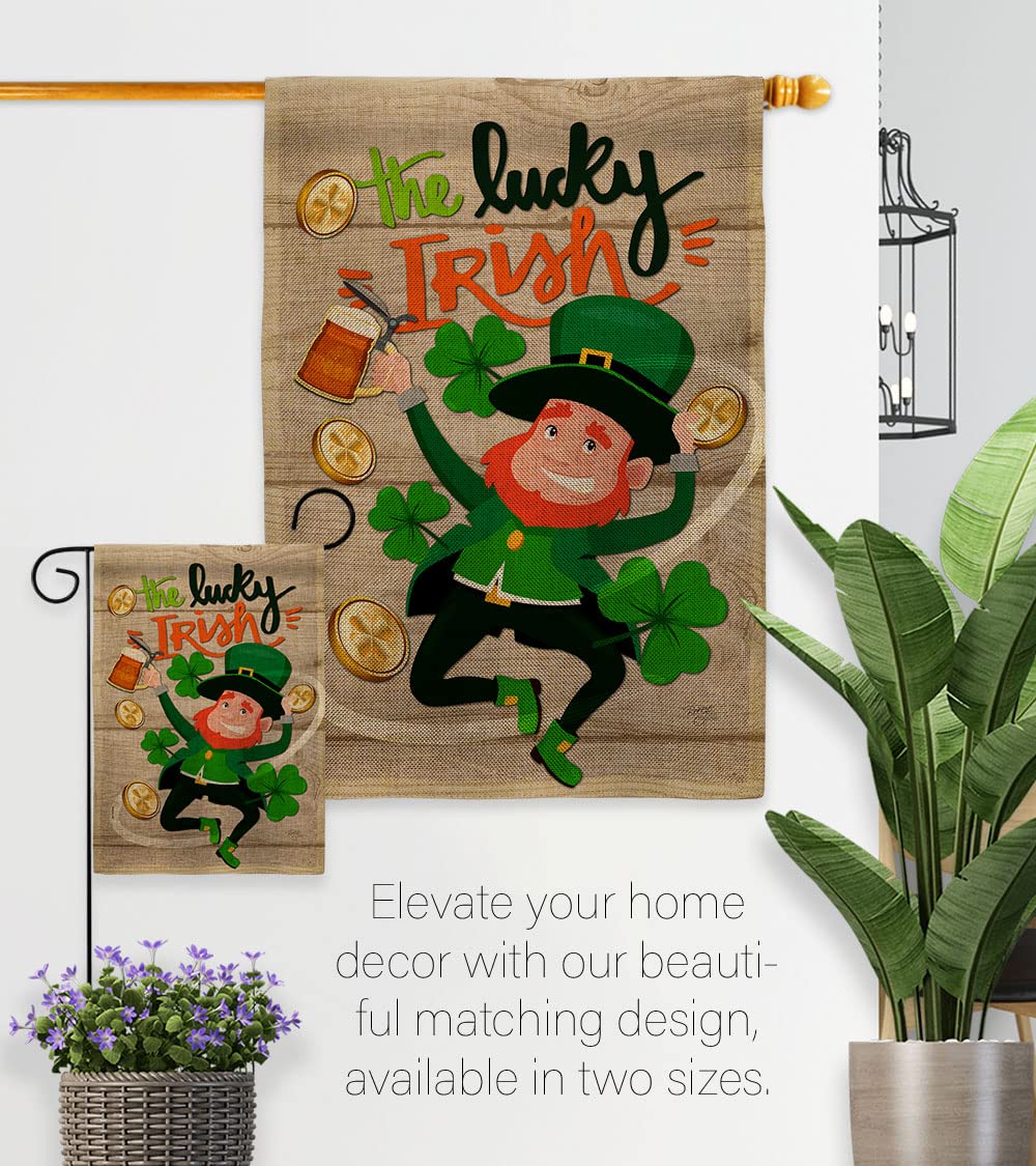 Lucky Irish Garden Flag Set - St Patrick's Day Decor for Yard & Home