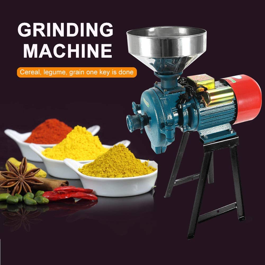 3000W Electric Grain Grinder Mill for Corn, Rice, Coffee & Wheat - 110V Commercial Powder Machine with Funnel - Perfect for Home Kitchens, Bakeries & Coffee Shops