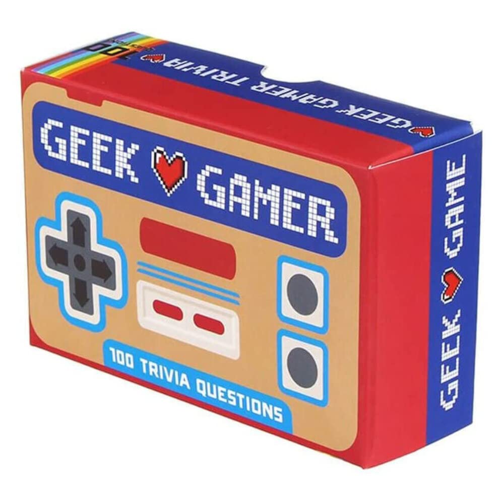 Gift Republic Geek Gamer Trivia Board Game - Fun Pop Culture Quiz for Adults & Teens - Perfect for Game Nights, Parties & Gifts (10cm, Red)