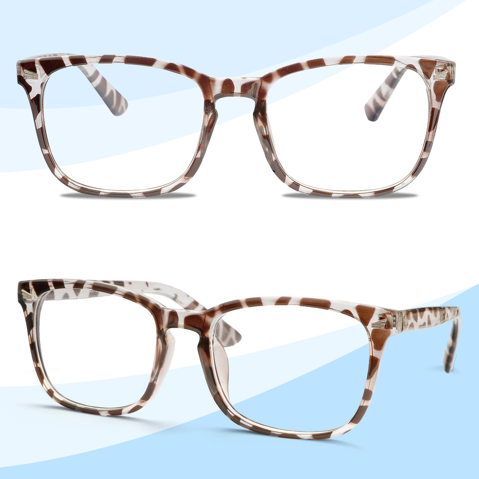 YGAUZ Blue Light Blocking Glasses for Men & Women - Clear & Black Anti Eyestrain Computer Glasses for Office Work, Gaming, and Screen Time Protection