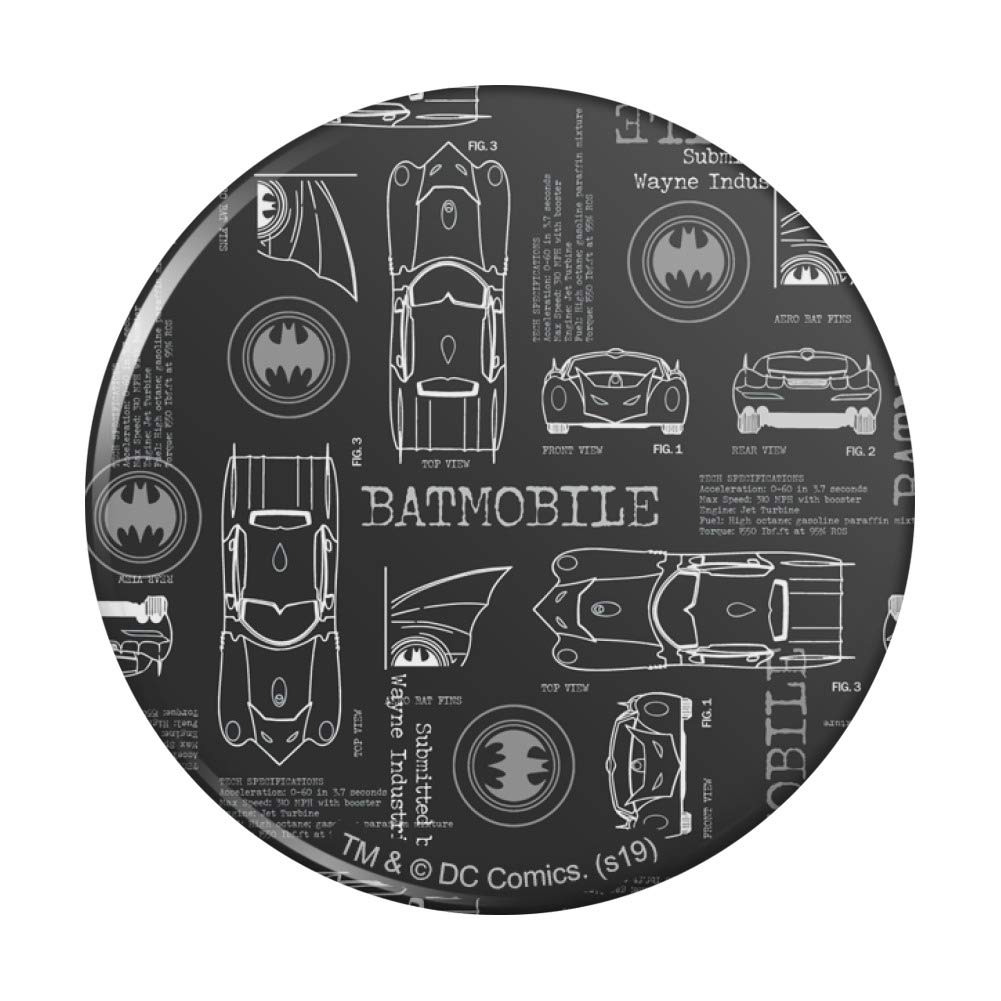 Batman Batmobile Blueprint Pattern Kitchen Refrigerator Magnet - Decorative Fridge Button for Superhero Fans - Perfect for Home, Office & Dorm Room Decor