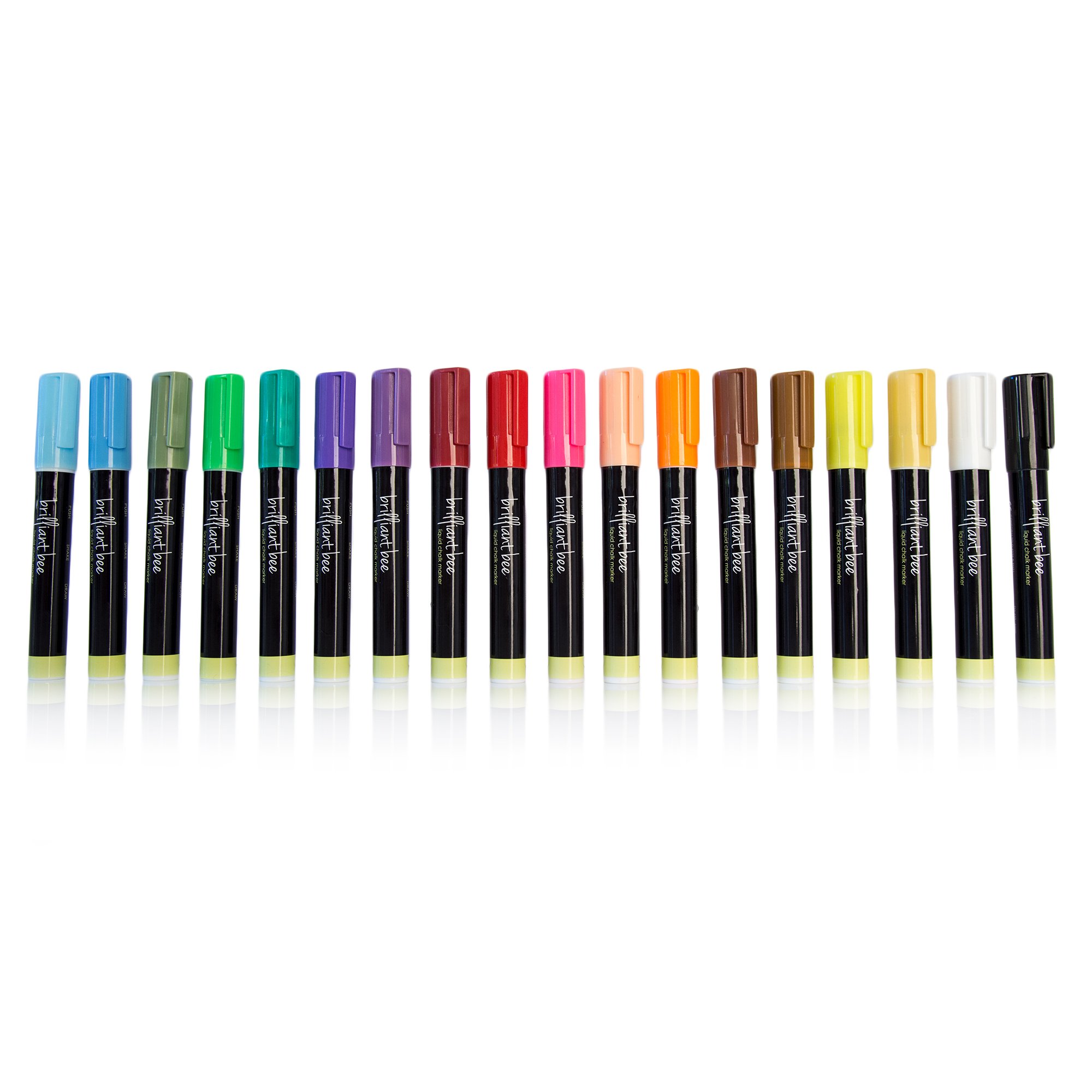 Mega Pack of 18 Liquid Chalk Markers - Reversible Chisel & Round Tip for Menus, Bistro Boards, Storefront Windows, Art Projects & Classroom Activities