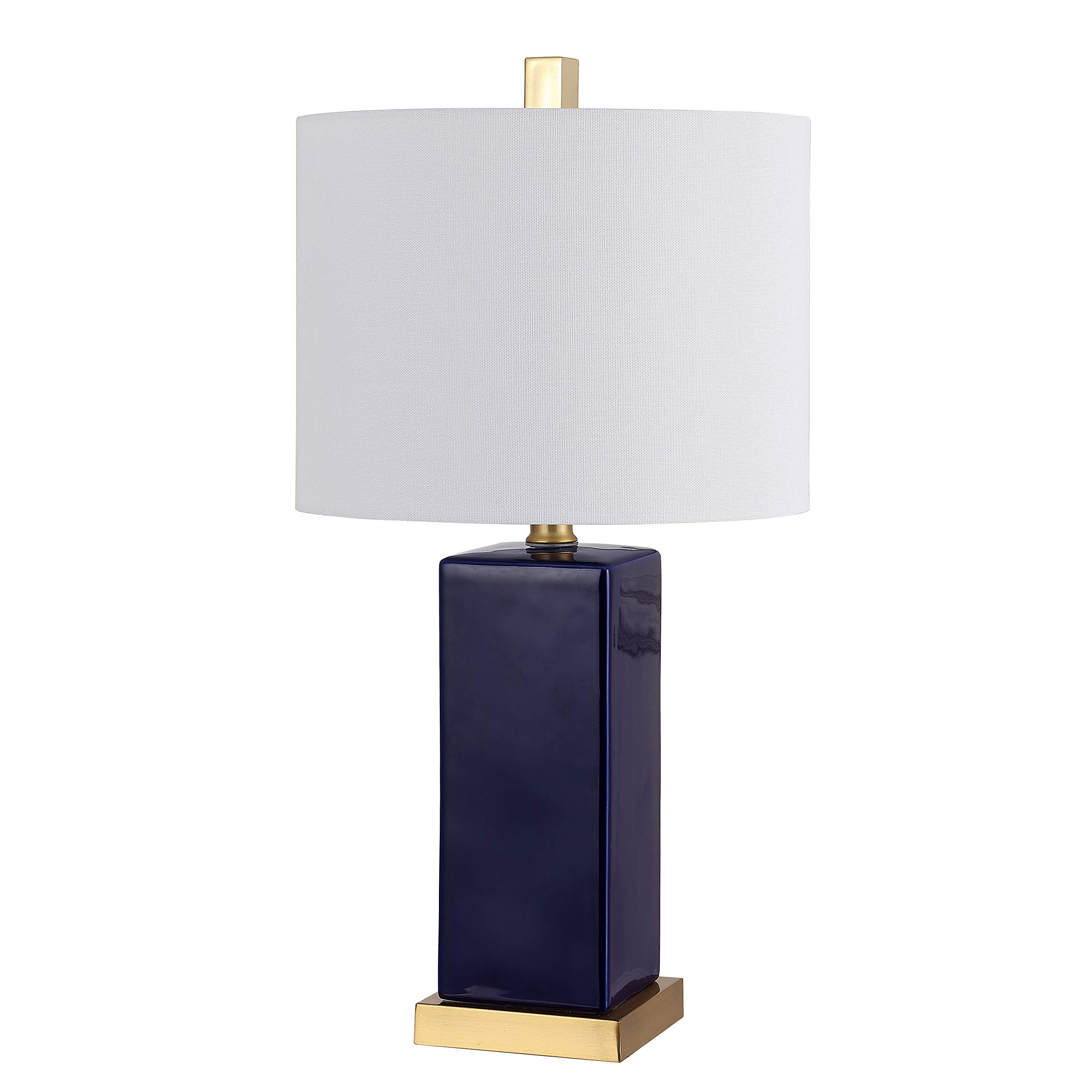 SAFAVIEH Wendi 22-inch Modern Navy Blue Ceramic Table Lamp with LED Bulb - Bedroom, Living Room, Home Office & Nightstand Lighting for Cozy Ambiance