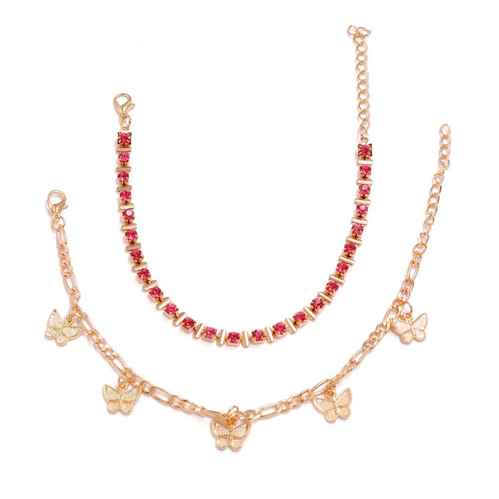 Vintage Retro Street Style 2-Piece Photography Anklet & Gold Metal Necklace Set - Adjustable Personality Jewelry for Women (Golden, One Size) - Perfect for Boho Fashion, Music Festivals & Photoshoots