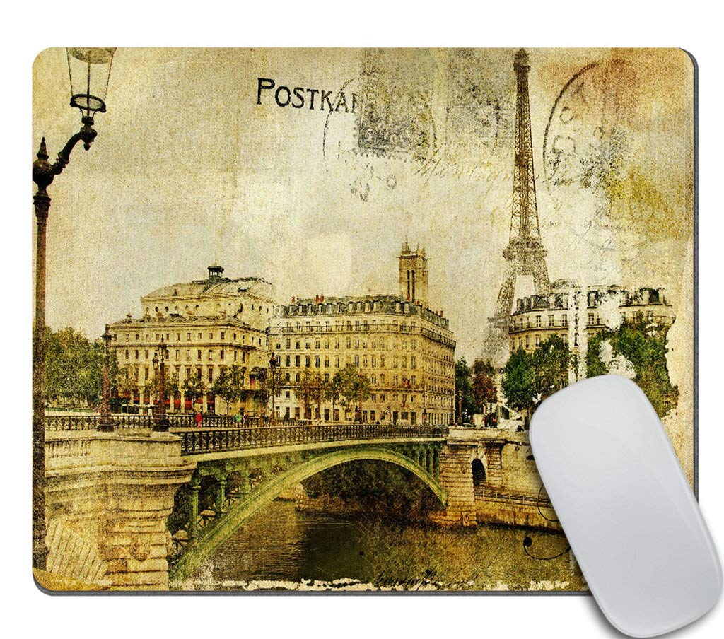 Vintage Paris Eiffel Tower Mouse Pad - 9.5