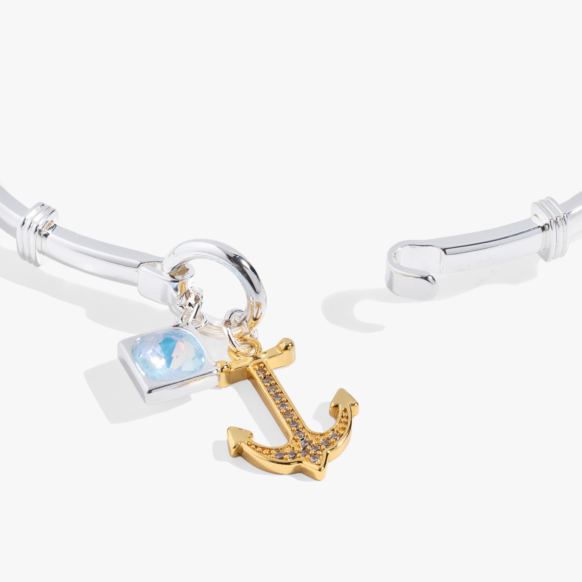 Anchor Tension Bangle Bracelet - Adjustable Stainless Steel Jewelry for Women - Perfect for Everyday Wear, Gifts & Special Occasions