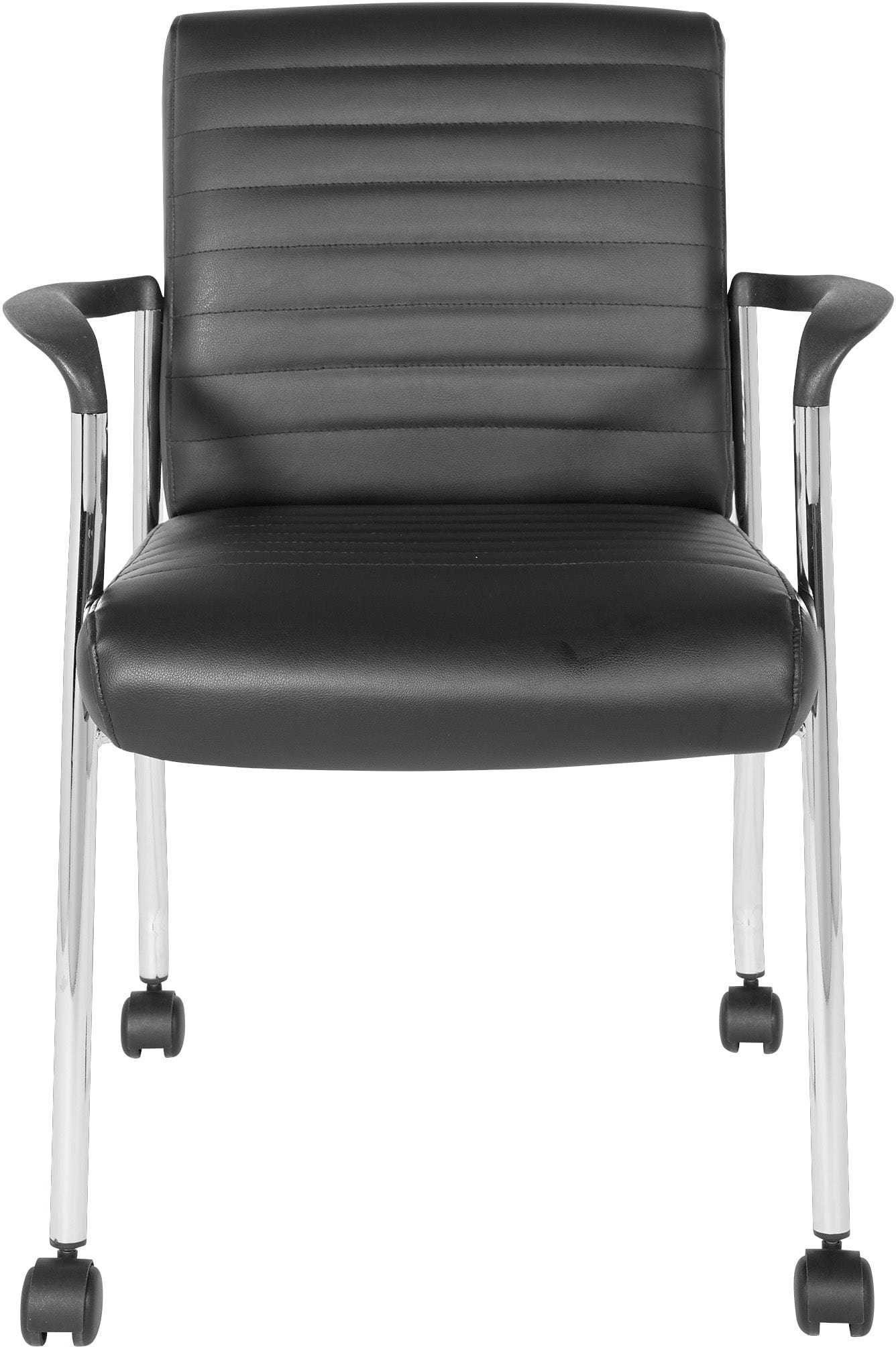 Office Star Guest Chair with Casters [FL38640] - Ergonomic Rolling Visitor Chair for Home Office, Conference Room & Reception Area