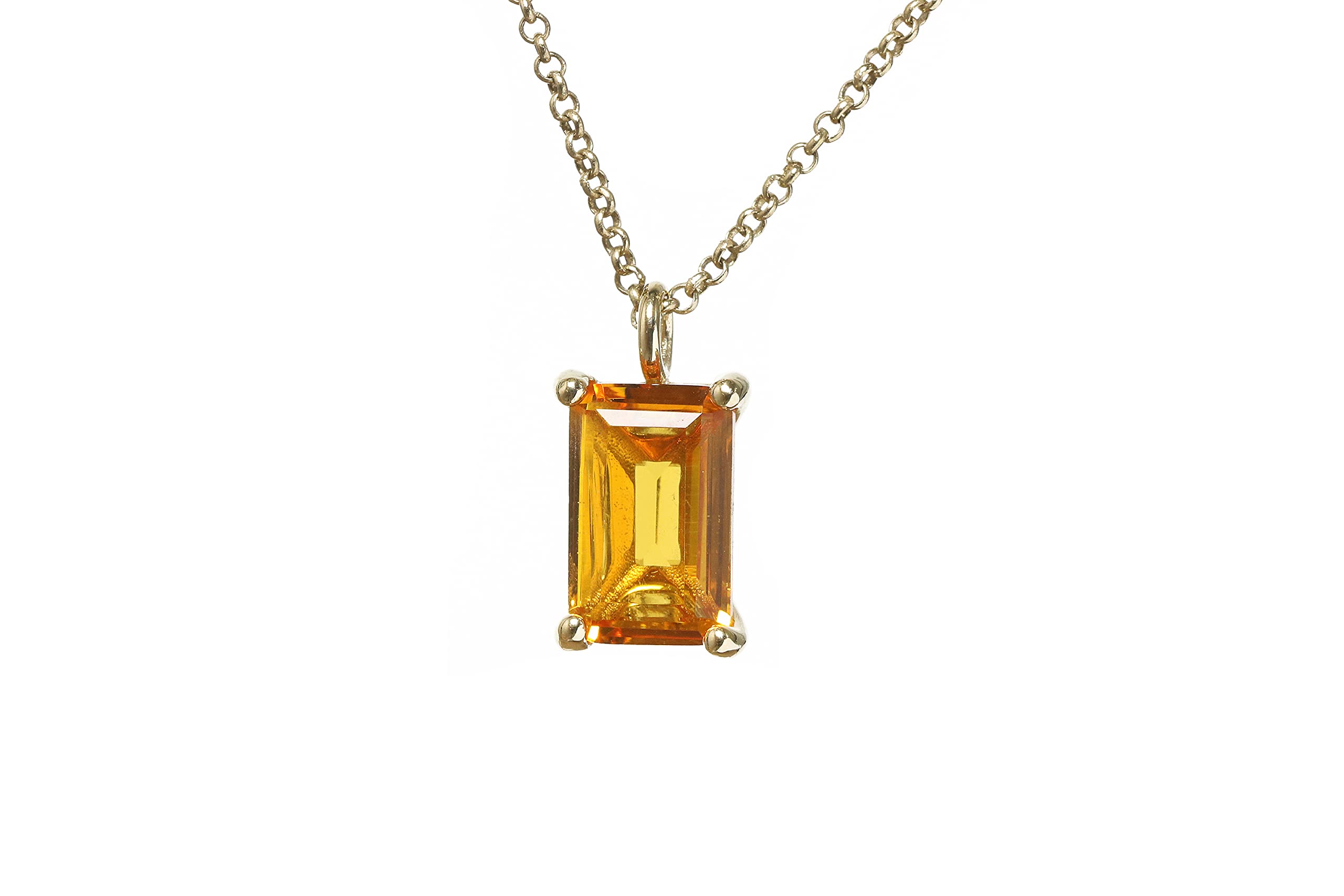 Iridescent Citrine Pendant Necklace - November Birthstone Jewelry Gift for Women - Perfect for Everyday Wear & Special Occasions