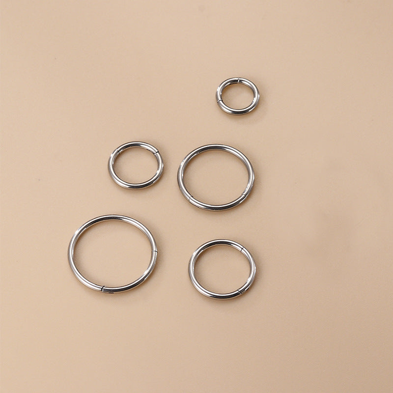 16G Titanium Huggie Earrings & Septum Nose Ring Clicker Set - Hypoallergenic Body Jewelry for Everyday Wear, Parties and Special Occasions