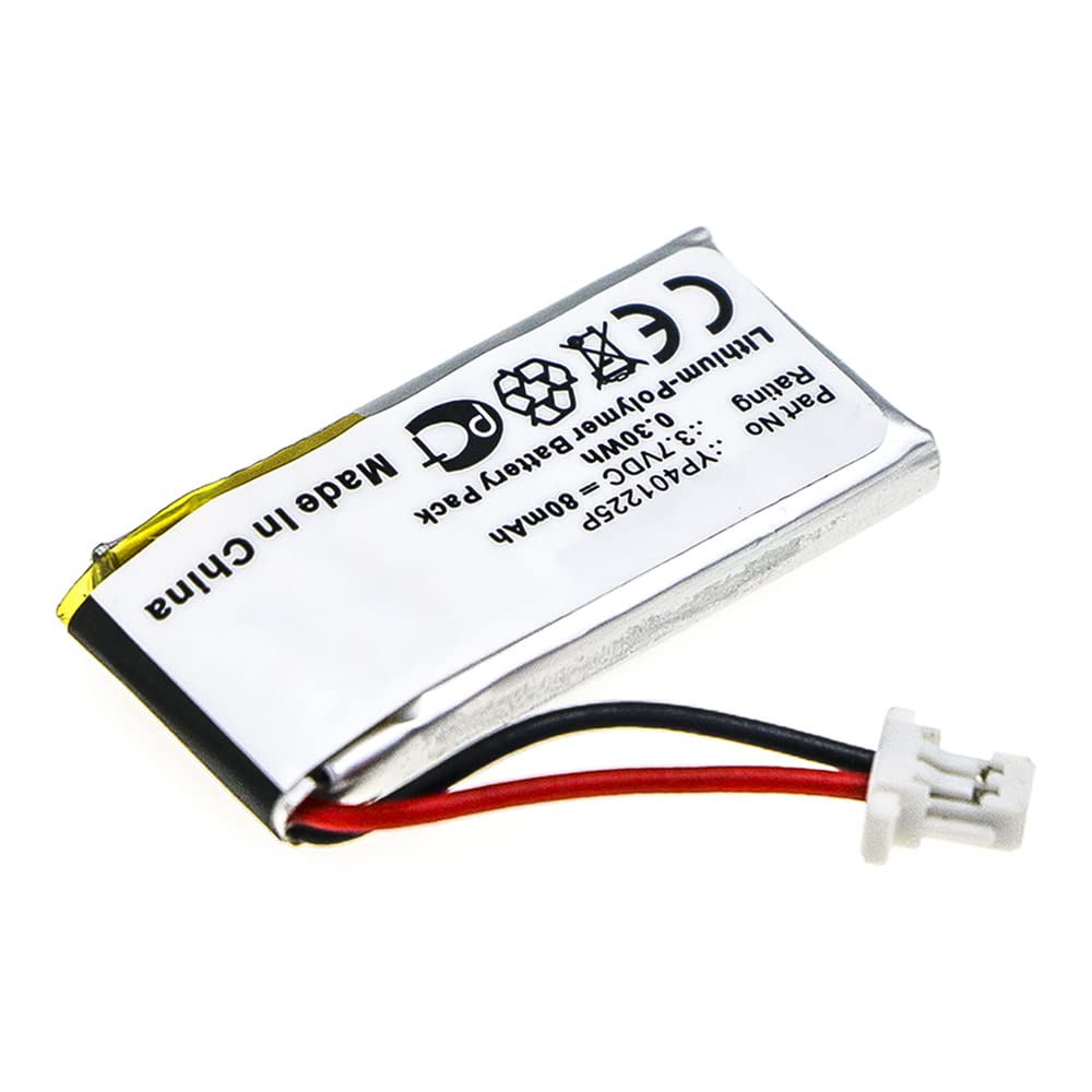Synergy Digital Headset Battery Replacement - Compatible with Sena YP401225P (Li-Polymer 3.7V 80mAh) | Perfect for Motorcycle Communication Headsets & Long Rides