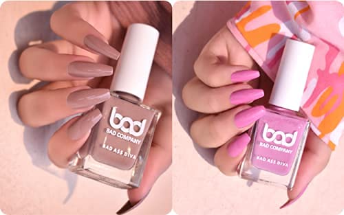 BAD COMPANY Non-Toxic Nail Polish Set - 2 Pack Long Lasting Chip Resistant Nail Enamel (10ml Each) - Perfect for Salon Quality Manicures at Home & Professional Nail Art