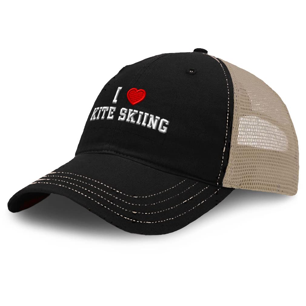 Custom Baseball Cap with Red Heart Design - Soft Mesh Hat for Sports Lovers | Perfect for Kite Skiing, Outdoor Activities & Casual Wear