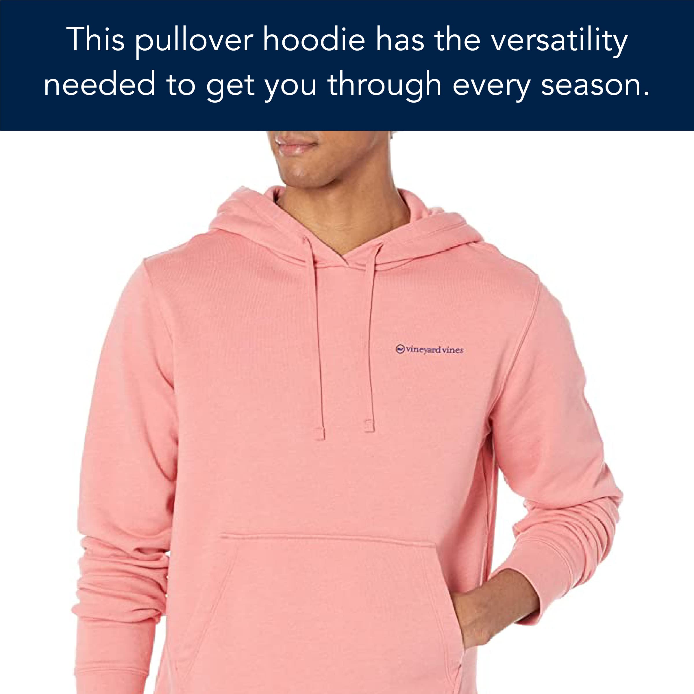 Vineyard Vines Men's French Terry Hoodie - Soft & Comfortable Pullover Sweatshirt for Casual Wear, Lounge & Outdoor Activities
