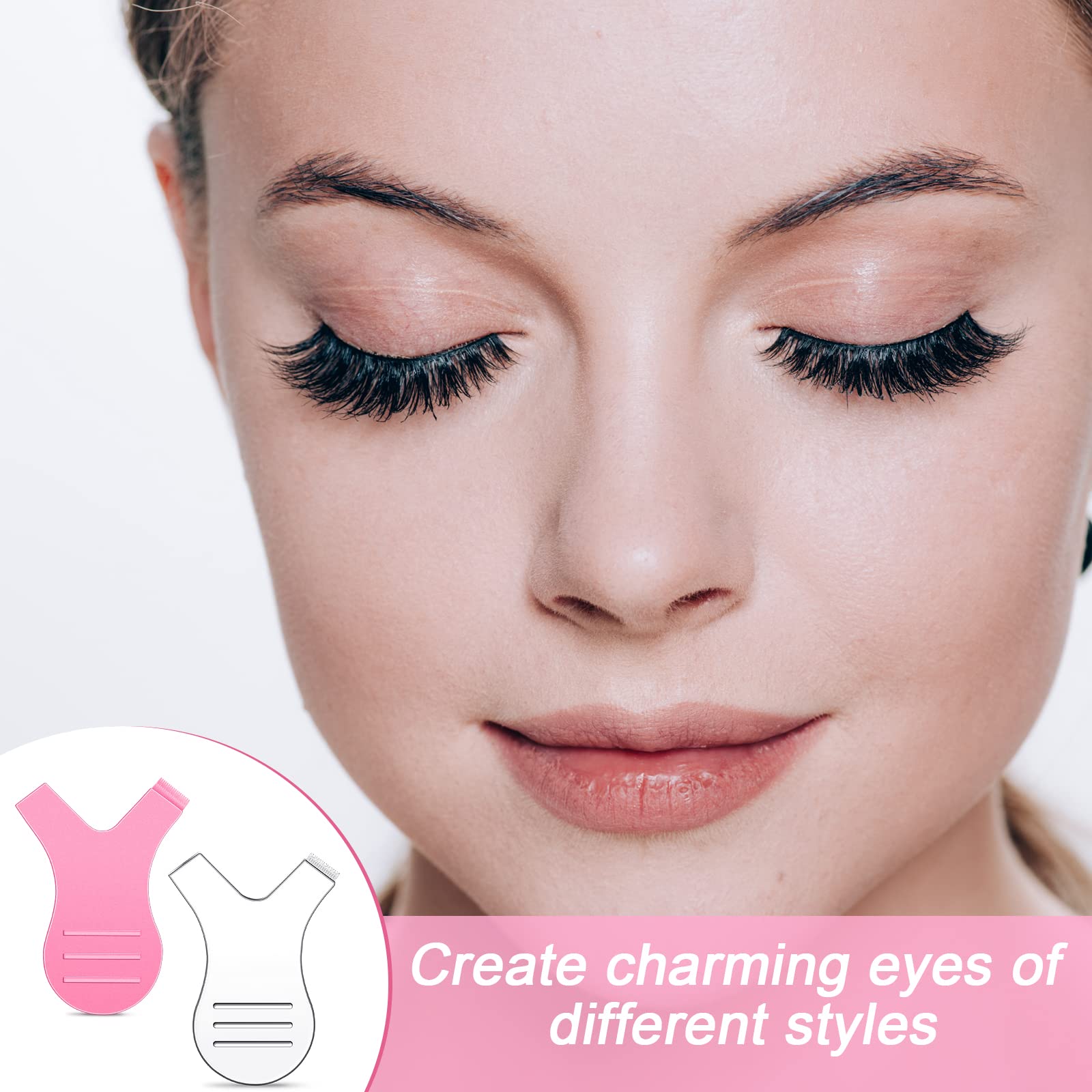Yaomiao 30 Pcs Y Shape Lash Lift Tools - Professional Eyelash Separator & Perm Lift Brushes for Lash Extensions (Pink & Clear) - Perfect for Salon, Home Use & DIY Eyelash Styling