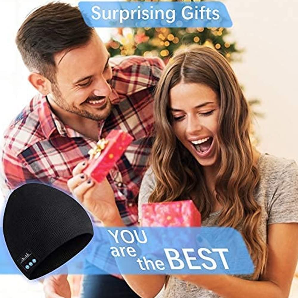 EverPlus Bluetooth Beanie Hat for Men & Women - Wireless Headphone Winter Knit Cap with Built-in Speakers - Perfect for Skiing, Running, Commuting & Outdoor Activities