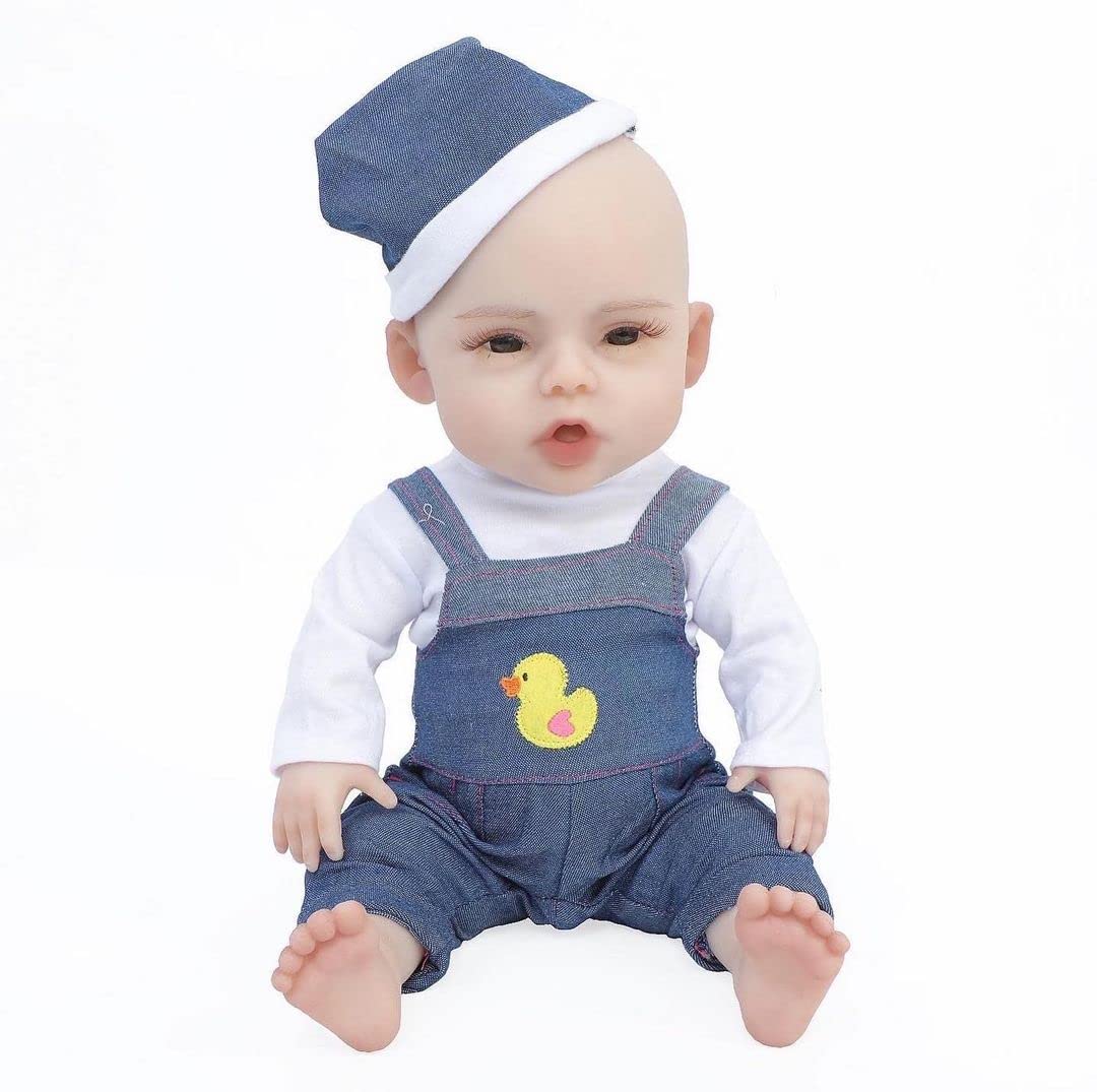 19 Inch Lifelike Reborn Baby Doll Boy - Ultra Realistic Silicone Newborn Doll with Soft Waterproof Body | Perfect for Collectors, Photography Props, Therapy & Gift Giving