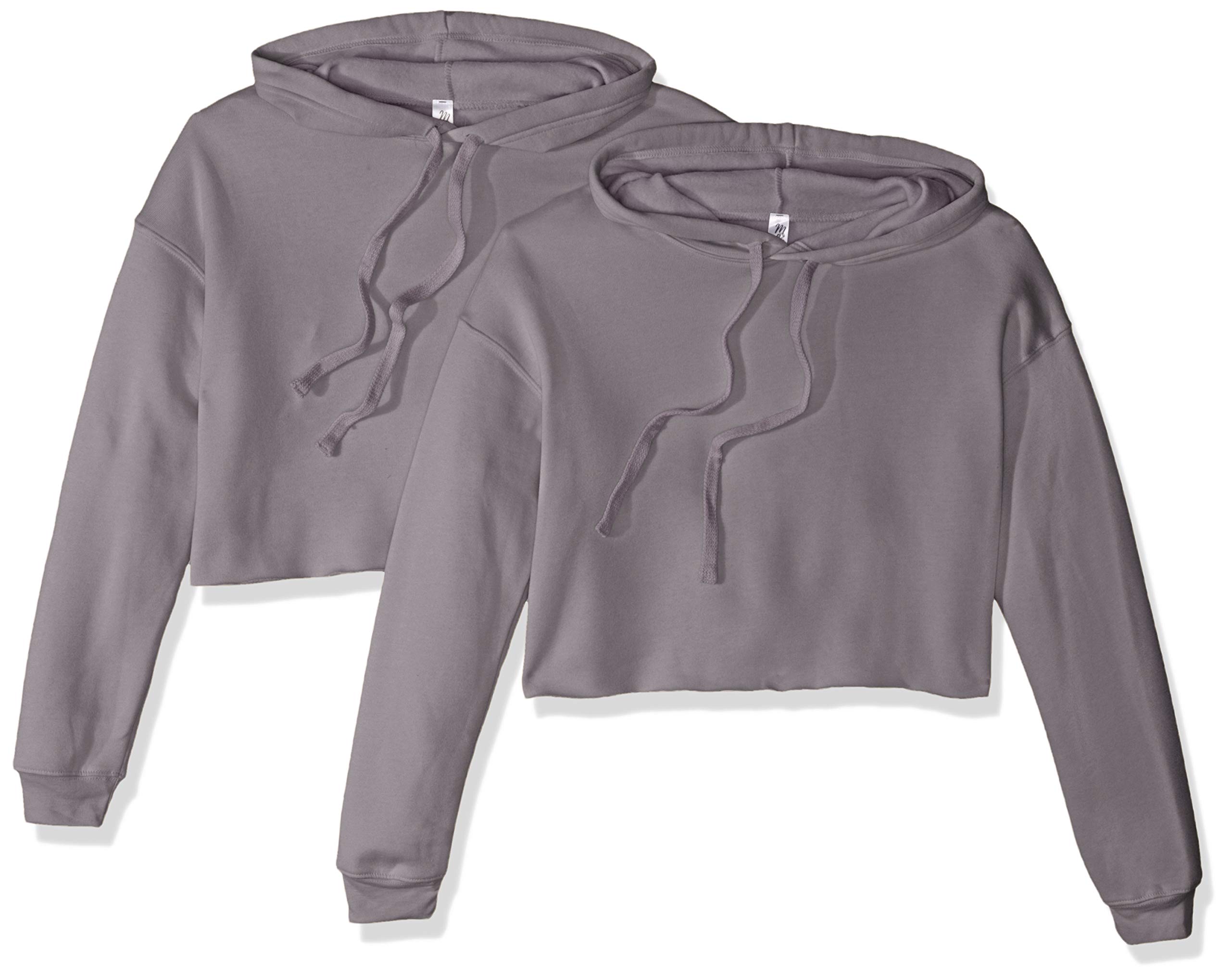 Women's Cropped Fleece Hoodie 2-Pack - Soft Warm Pullover Sweatshirt for Casual Wear, Lounge & Outdoor Activities