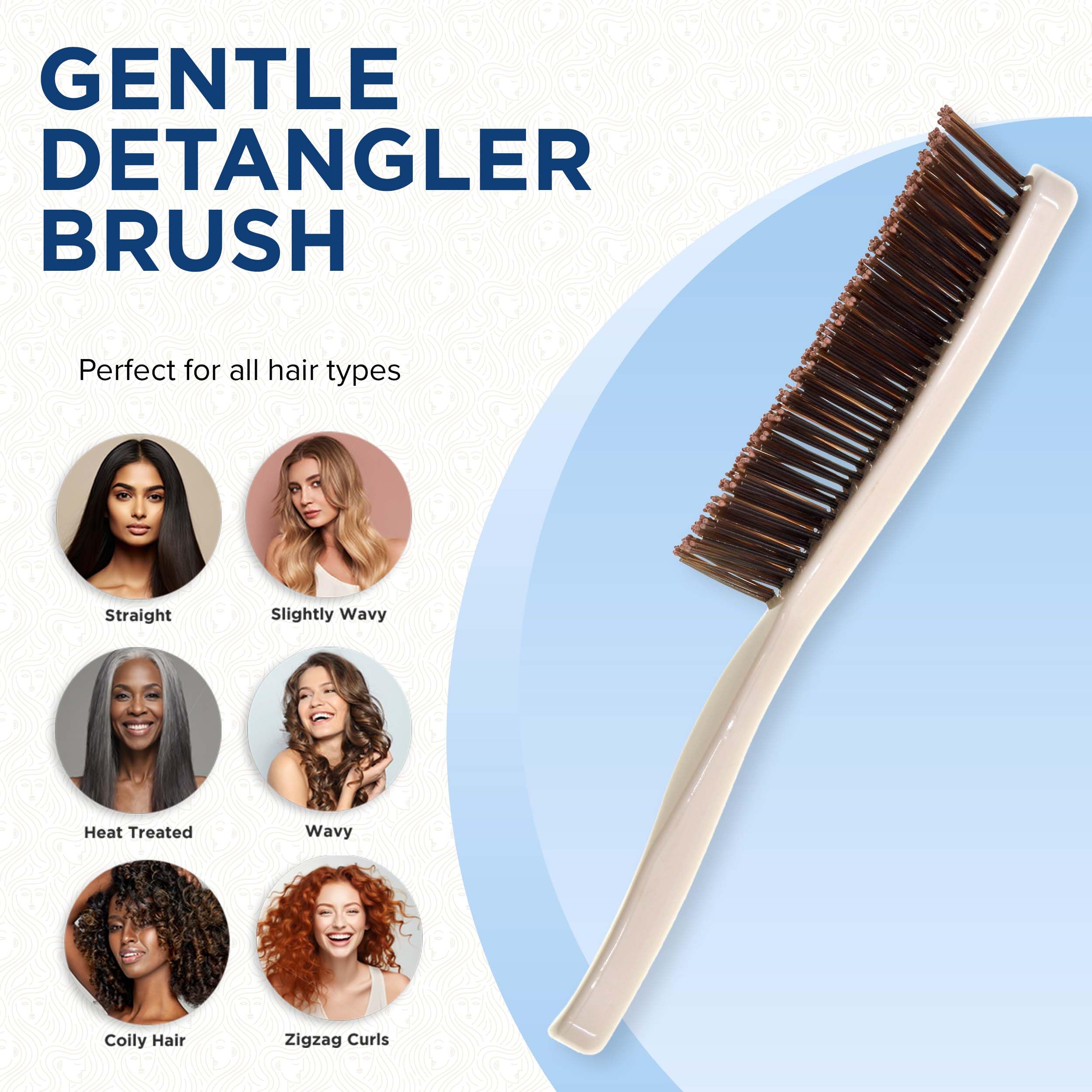Giorgio Gentle Detangler Brush for Men - Dual Length Bristles for Fine & Thick Hair, Scalp Massager & Travel Hair Brush - Perfect for Daily Grooming, Salon Styling & On-the-Go Detangling