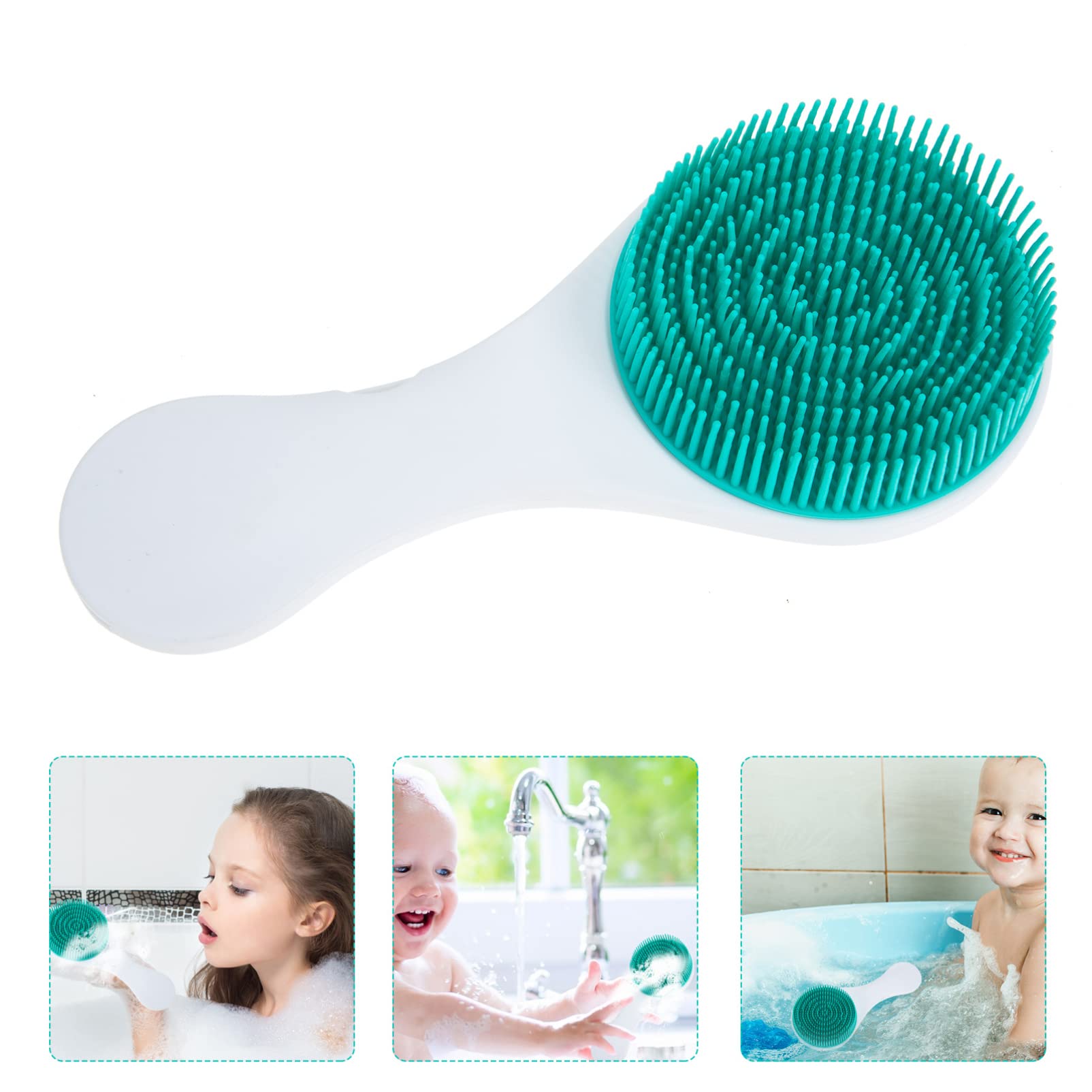 Baby Bath Brush - Silicone Shampoo Scrubber for Newborns & Kids - Gentle Exfoliator & Massage Brush for Bath Time