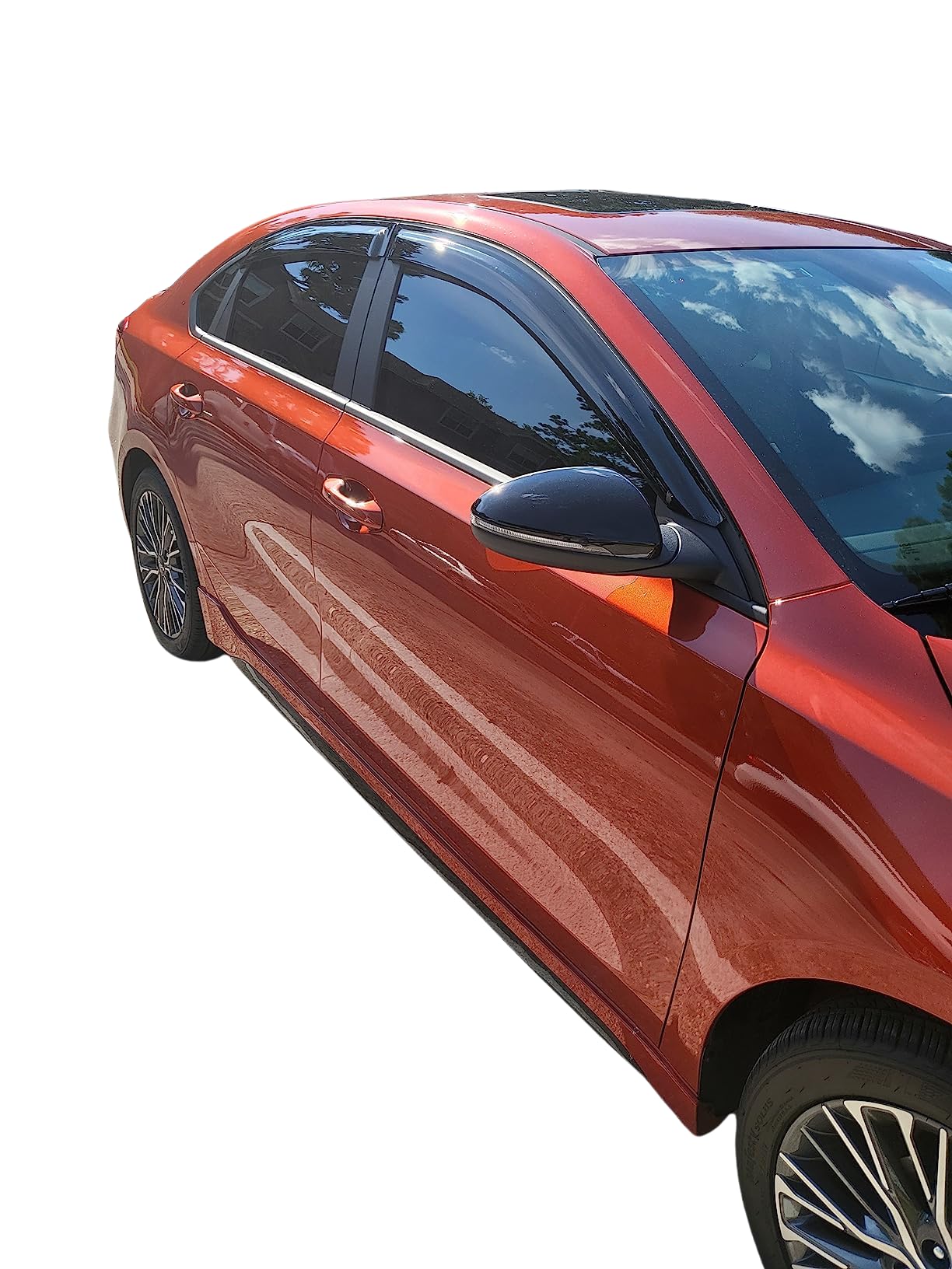 2013-2019 Nissan Sentra Side Window Deflectors - Smoke Tinted Tape-On Rain Guards & Vent Shades for S/SV/SR Models (2014-2018) | Reduce Wind Noise & Keep Rain Out While Driving