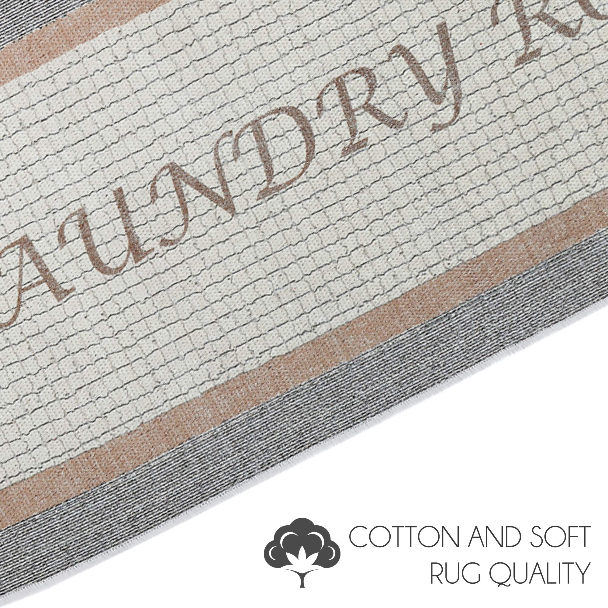 **SUSSEXHOME Non-Slip Washable Laundry Room Rug – Ultra Thin Low Pile Bathroom Runner, Machine Washable Printed Washroom Rug – 20x59 Inches – Perfect for Laundry Room, Bathroom, and Kitchen Decor**