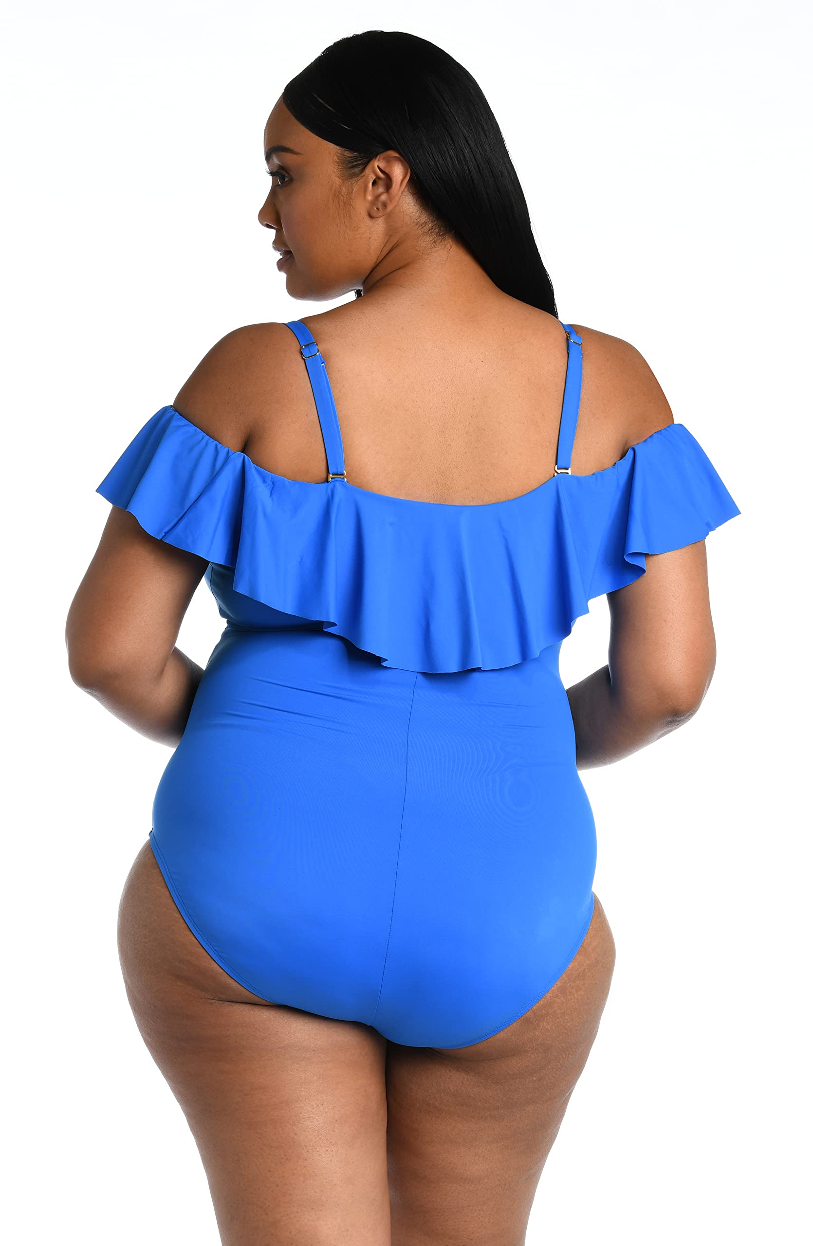 La Blanca Women's One Piece Swimsuit - Off Shoulder Ruffle Bikini Swimwear for Beach Vacation, Pool Party & Summer Getaway | Island Goddess Bathing Suit for Tropical Holiday