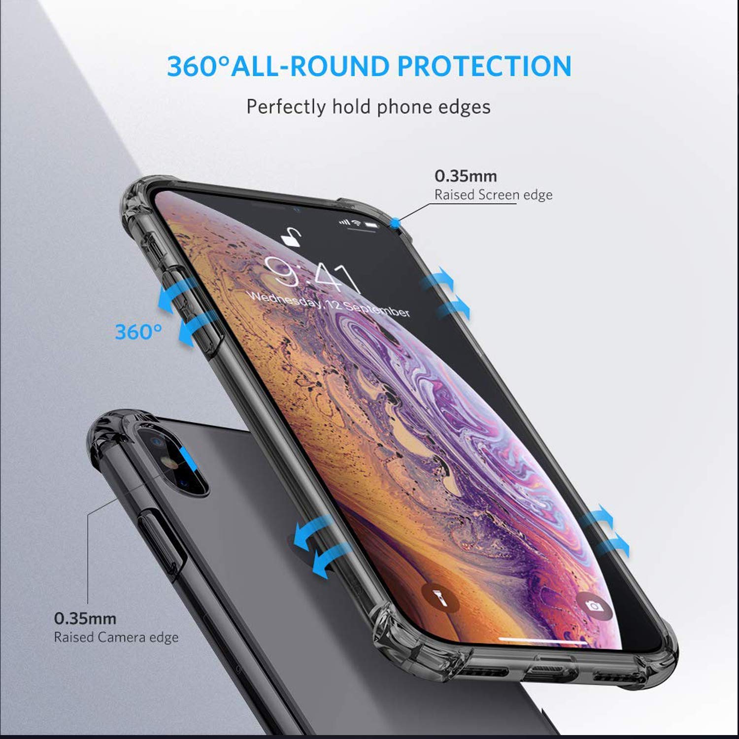 ORIbox Shockproof Case for iPhone XS Max - 4 Corner Protection | Slim Fit Durable Phone Cover for Everyday Use, Travel & Outdoor Activities