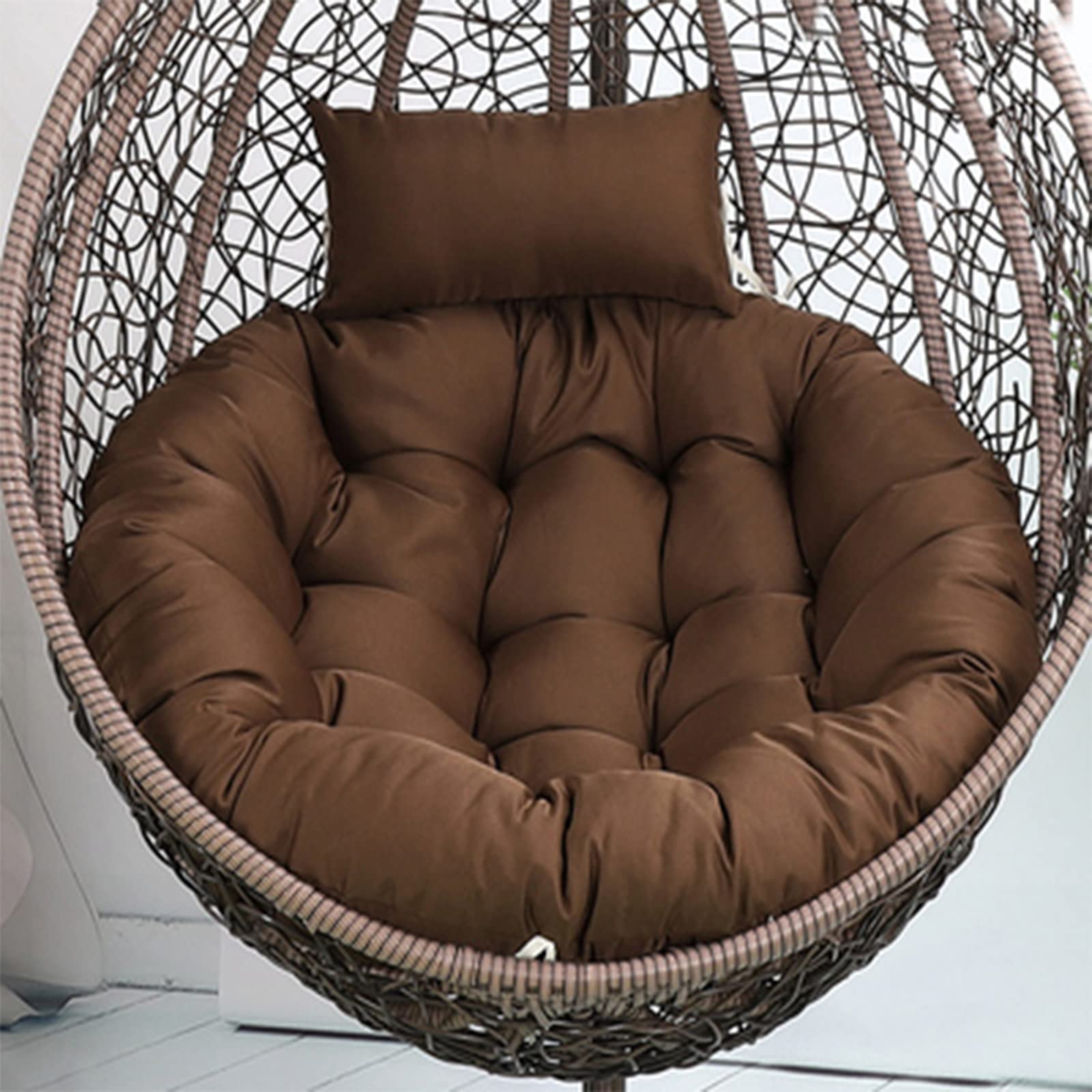 Premium Hanging Egg Chair Cushion Replacement - Soft Thick Hammock Swing Seat Pad for Patio, Wicker, Rattan & Basket Chairs - 125cm Outdoor Garden Coffee Lounge Cushion - Perfect for Backyard Relaxation, Porch Swinging & Poolside Lounging