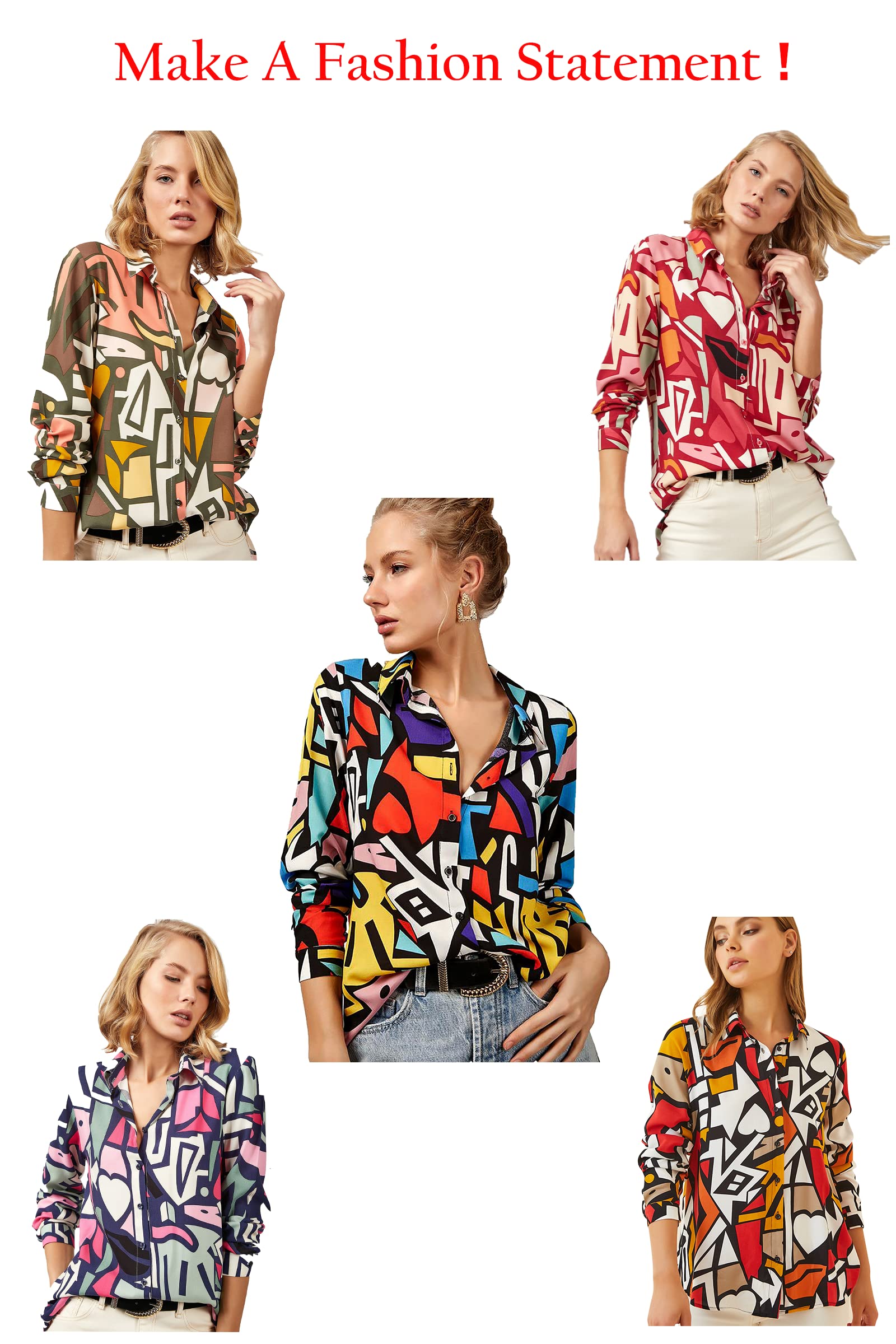 Stylish Women's Long Sleeve Button Down Blouses - Fashionable Dressy & Casual Tops for Work, Office, and Everyday Wear
