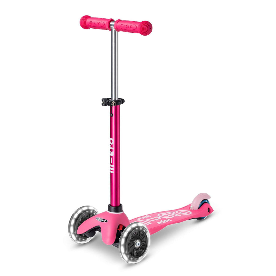 Micro Mini Deluxe 3 Wheel LED Scooter for Kids - Pink | Lightweight Foldable Kick Scooter with LED Wheels | Perfect for Commuting, School & Outdoor Play