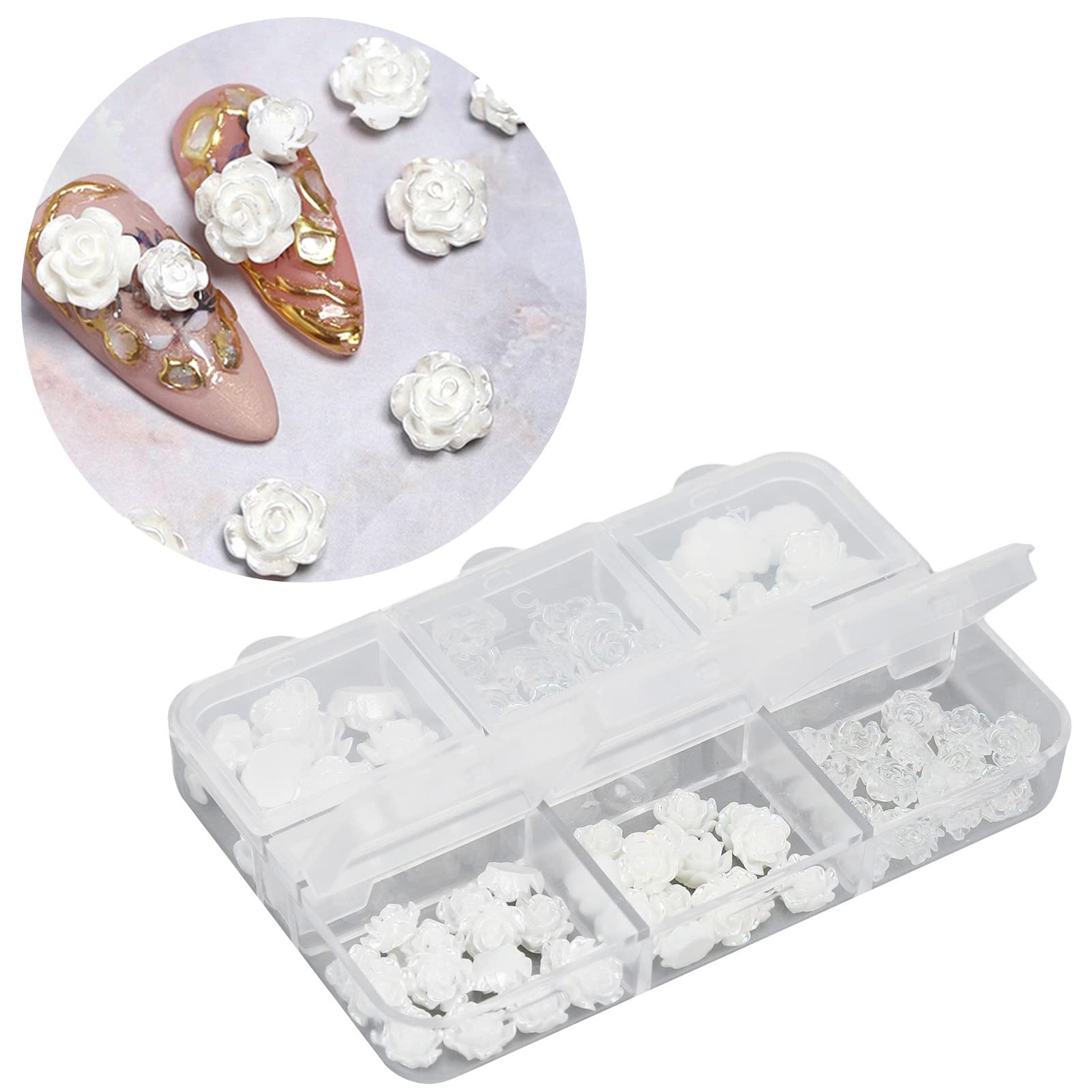 Camellia Nail Decorations - Shiny Rhinestone Nail Art Gems for Professional & DIY Manicures | Perfect for Salons, Home Use & Special Occasions