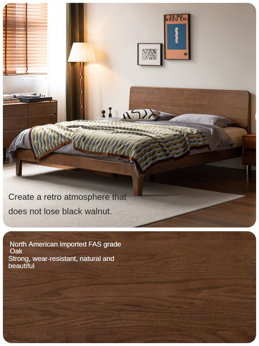 Solid Oak Wood High Back King Size Bed Frame - Sturdy & Elegant for Master Bedroom, Guest Room, or Luxury Hotel Decor