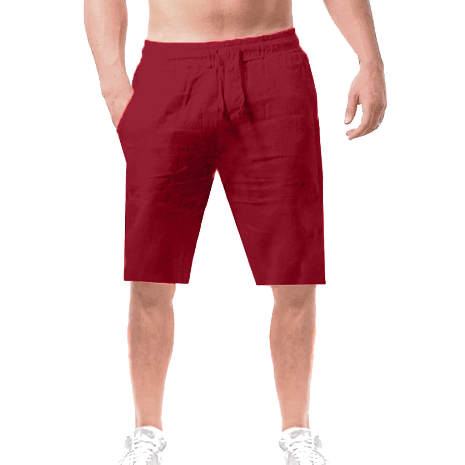 Men's Summer Casual Shorts - Cotton Linen Loose Soft Breathable Short Pants with Fashionable Solid Patchwork Design | Perfect for Beach, Gym, Travel & Everyday Wear