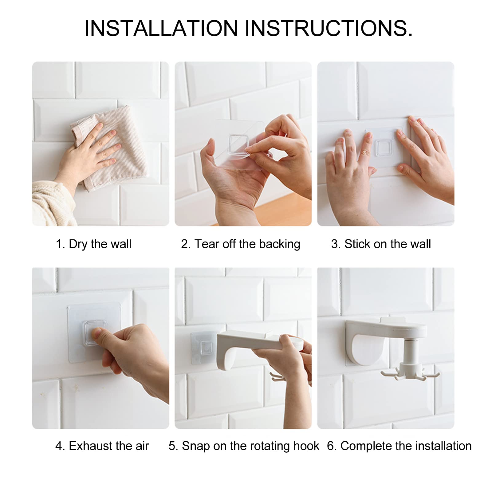 Stainless Steel Adhesive Kitchen Utensil Hanger Hooks - Rotating Knife Holder for Bathroom & Kitchen Organization (Wall Mounted) - Perfect for Small Spaces, RV, Dorm, Apartment Storage Solution