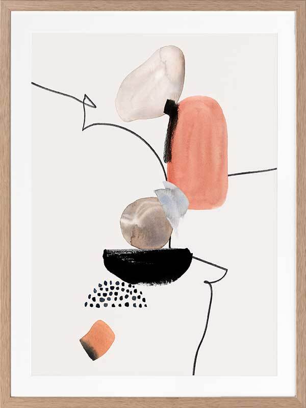 Down the Line II Framed Art Print - Modern Wall Decor for Living Room, Bedroom & Office - Ready to Hang Canvas Painting