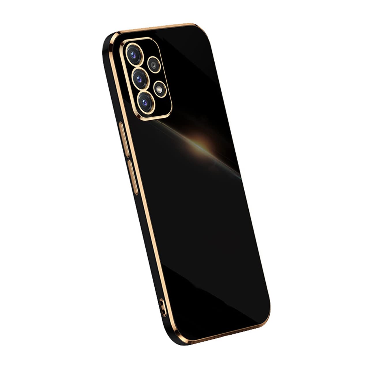 Samsung Galaxy A32 5G Case - Cute Shockproof TPU Silicone Cover with Full Camera Protection & Electroplate Bumper Edge (6.5 Inch, Black) - Perfect for Daily Use, Travel, and Outdoor Activities