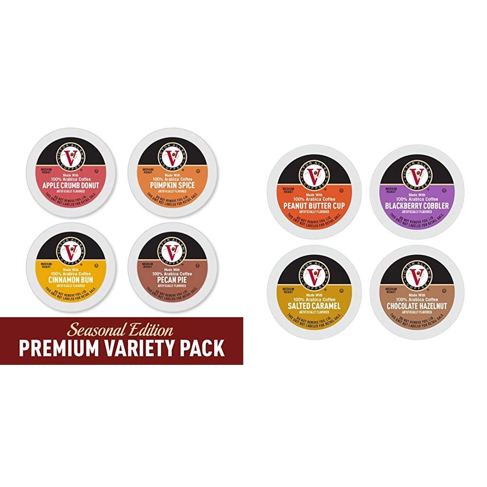 Victor Allen's Medium Roast Coffee Variety Pack - Autumn Blend & Sweet & Salty Flavors (192 Single-Serve Pods) | Perfect for Office, Home Brewing & Entertaining