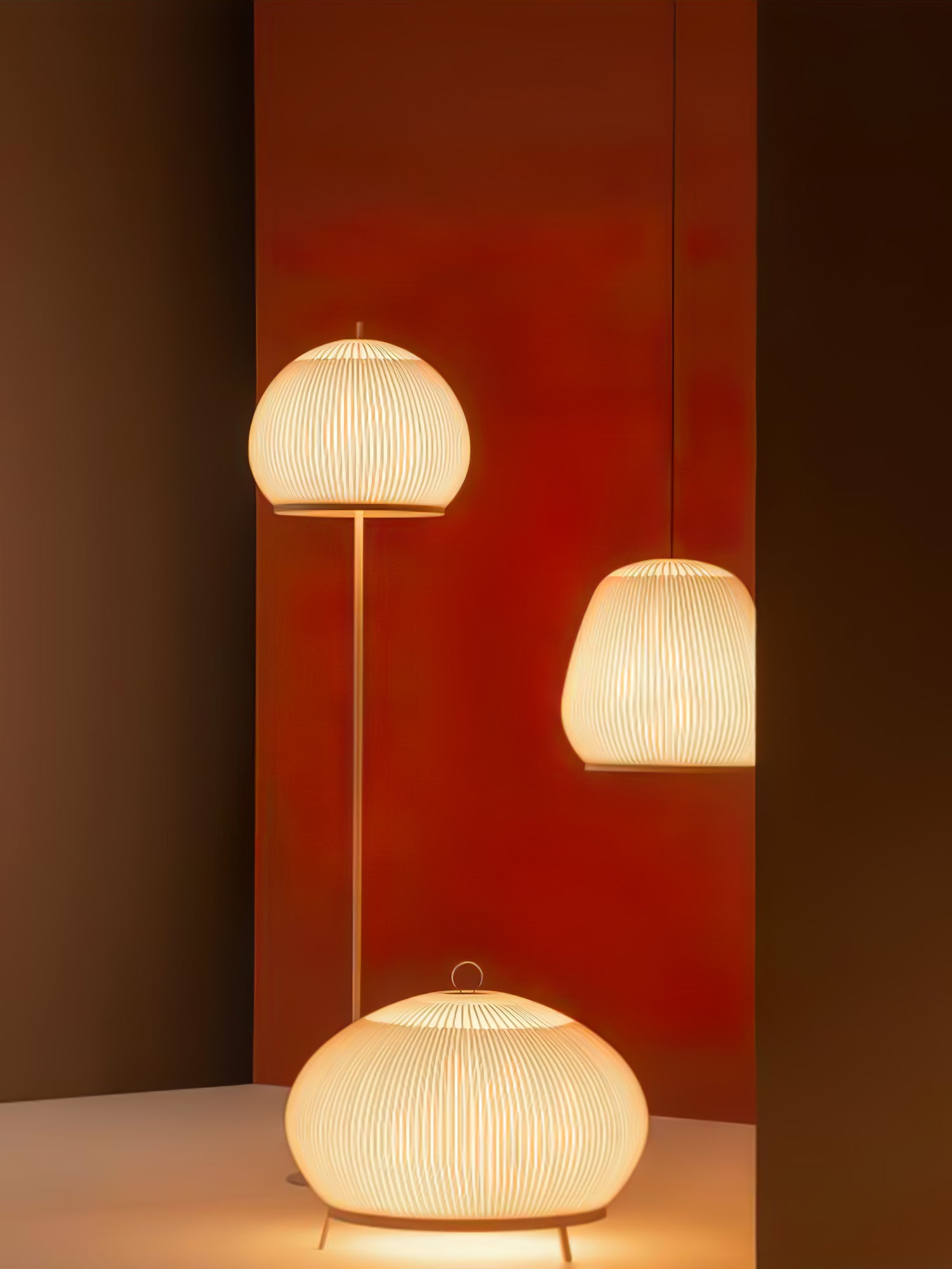 Modern Lantern Knit Table Lamp - Handmade Rattan Woven Nightstand Light for Bedroom, Living Room, and Office Decor - Perfect for Cozy Ambiance and Relaxation