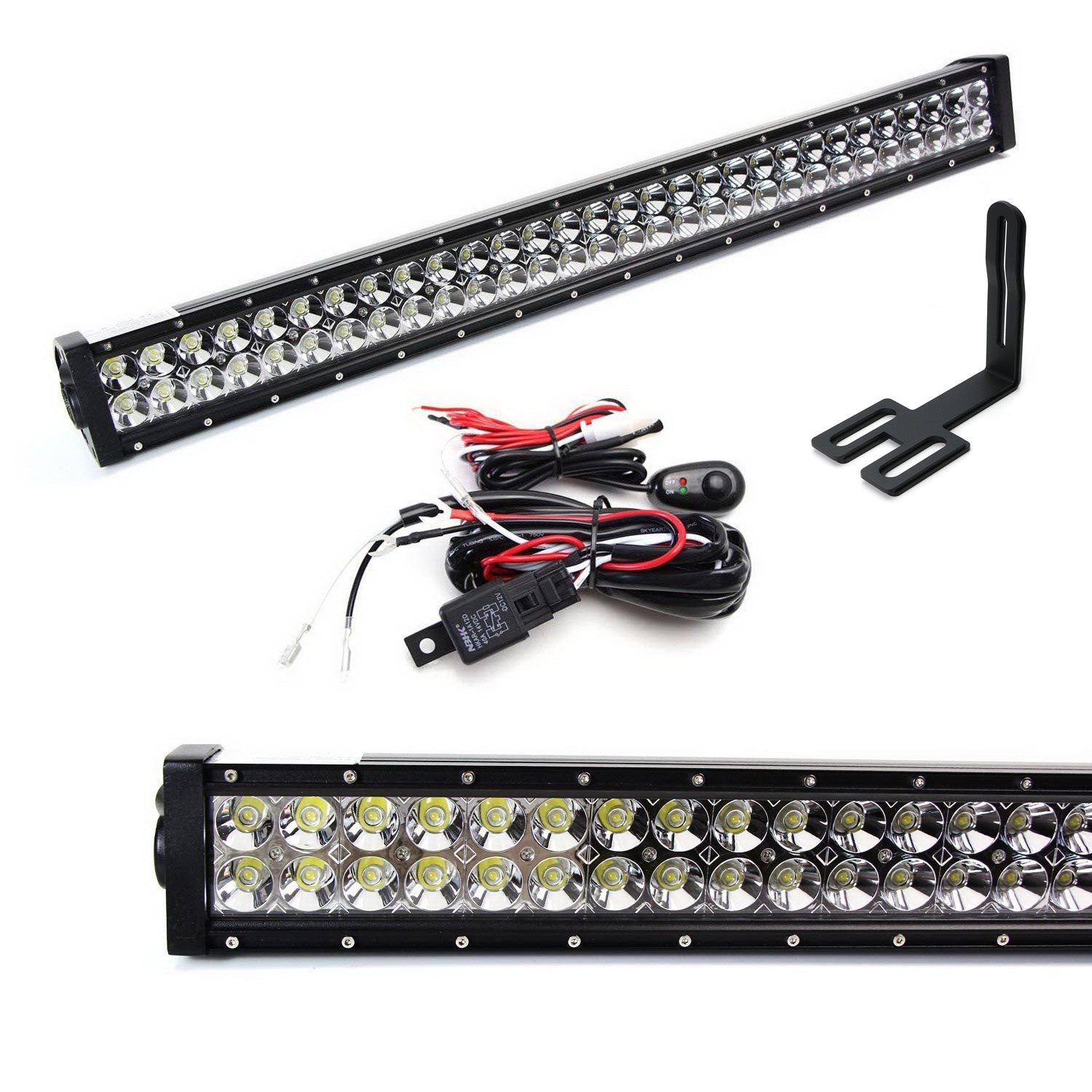 180W 30-Inch LED Light Bar with Bumper Bracket & Wiring Harness - Compatible with 2003-2018 Dodge RAM 2500/3500 - Off-Road Lighting for Trucks, ATVs & Night Driving