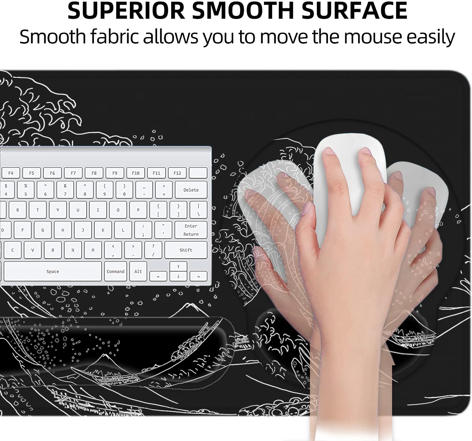 Premium LATEEFAH Desk Mat - Extra Large Mouse Pad with Ergonomic Keyboard Wrist Rest | Non-Slip Computer Workstation Set for Home Office, Gaming & Professional Workspaces | Ideal for PC, Mac & Laptop Users