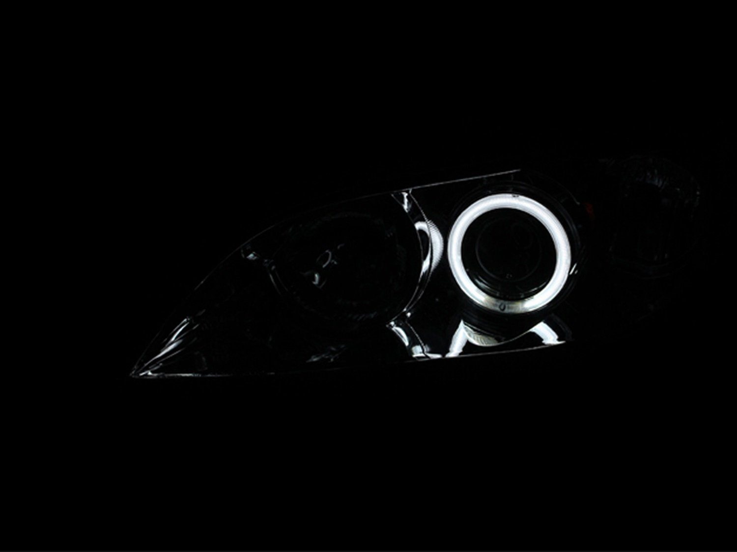 Anzo USA 121211 Mazda 3 Chrome Clear Projector Headlights with Halo Rings - Complete Headlight Assembly (Pair) - Perfect for Night Driving & Car Upgrades